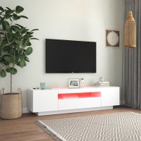 vidaXL TV-bänk med LED-belysning vit 160x35x40 cm - Bild 3