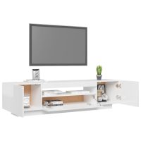 vidaXL TV-bänk med LED-belysning vit högglans 160x35x40 cm - Bild 6