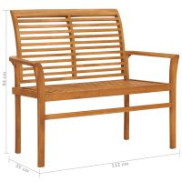 vidaXL Trädgårdsbänk med antracit dyna 112 cm massiv teak - Bild 8