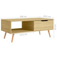 vidaXL Soffbord sonoma-ek 100x49,5x43 cm spånskiva - Bild 7