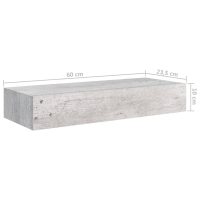 vidaXL Vägglådor betonggrå 2 st 60x23,5x10 cm MDF - Bild 10