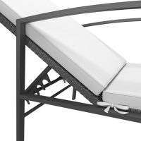 vidaXL Solsäng med dyna konstrotting svart - Bild 7