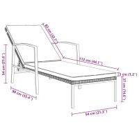 vidaXL Solsäng med dyna konstrotting svart - Bild 8