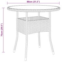 vidaXL Caféset 5 delar konstrotting och härdat glas svart - Bild 8