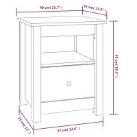 vidaXL Sängbord 2 st vit 40x35x49 cm massiv furu - Bild 10