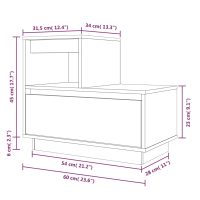 vidaXL Sängbord 2 st 60x34x51 cm massiv furu - Bild 12