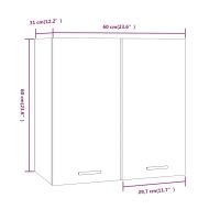 vidaXL Väggskåp rökfärgad ek 60x31x60 cm konstruerat trä - Bild 9