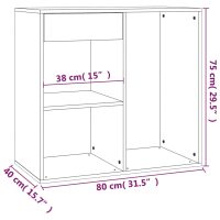 vidaXL Sminkskåp brun ek 80x40x75 cm konstruerat trä - Bild 8