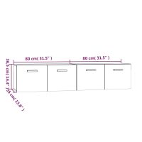 vidaXL Väggskåp 2 st rökfärgad ek 80x35x36,5 cm konstruerat trä - Bild 8