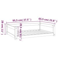 vidaXL Hundbädd vit 95,5x65,5x28 massiv furu - Bild 8