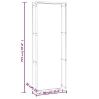 vidaXL Vedställ matt svart 80x28x222 cm stål - Bild 6