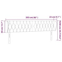 vidaXL Sänggavel med kanter svart 203x23x78/88 cm sammet - Bild 9