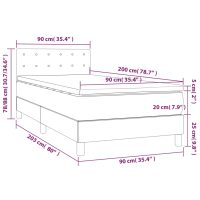 vidaXL Ramsäng med madrass & LED ljusgrå 90x200 cm tyg - Bild 8