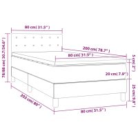 vidaXL Ramsäng med madrass & LED svart 80x200 cm konstläder - Bild 8