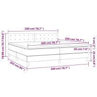 vidaXL Ramsäng med madrass & LED svart 200x200 cm sammet - Bild 9