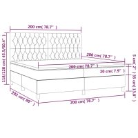 vidaXL Ramsäng med madrass & LED svart 200x200 cm sammet - Bild 8