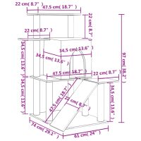 vidaXL Klösträd med sisalpelare mörkgrå 97 cm - Bild 8