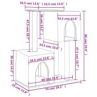 vidaXL Klösträd med sisalpelare ljusgrå 86 cm - Bild 8