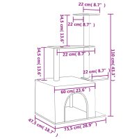 vidaXL Klösträd med sisalpelare gräddvit 110 cm - Bild 8