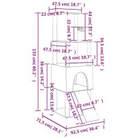 vidaXL Klösträd med sisalpelare gräddvit 153 cm - Bild 9