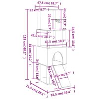 vidaXL Klösträd med sisalpelare mörkgrå 153 cm - Bild 9