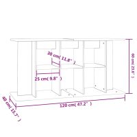 vidaXL Akvariebänk svart 120x40x60 cm konstruerat trä - Bild 8