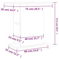 vidaXL Akvariebänk vit högglans 75x36x72,5 cm konstruerat trä - Bild 8