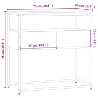 vidaXL Avlastningsbord rökfärgad ek 75x40x75 cm konstruerat trä - Bild 11