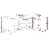 vidaXL Tv-bänk svart 105x33x46 cm massivt mangoträ - Bild 10