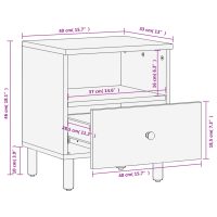 vidaXL Sängbord svart 40x33x46 cm massivt mangoträ - Bild 10