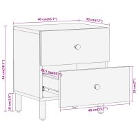 vidaXL Nattduksbord 2 st 40x33x46 cm massivt mangoträ - Bild 11