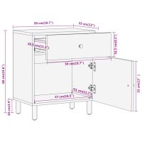 vidaXL Sängbord 50x33x60 cm massivt mangoträ - Bild 12