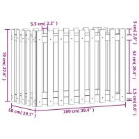 vidaXL Odlingslåda med staket-design svart 100x50x70 cm massiv furu - Bild 9