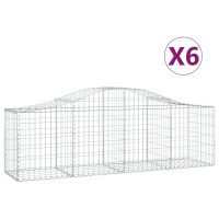 vidaXL Gabioner bågformade 6 st 200x50x60/80 cm galvaniserat järn - Bild 2