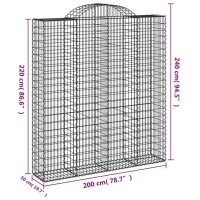 vidaXL Gabioner bågformade 10 st 200x50x220/240 cm galvaniserat järn - Bild 6