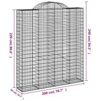 vidaXL Gabioner bågformade 12 st 200x50x220/240 cm galvaniserat järn - Bild 6