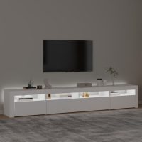 vidaXL Tv-bänk med LED-belysning vit 240x35x40 cm - Bild 3