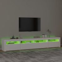 vidaXL Tv-bänk med LED-belysning vit 240x35x40 cm - Bild 4