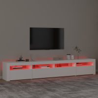 vidaXL Tv-bänk med LED-belysning vit 240x35x40 cm - Bild 5