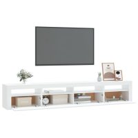 vidaXL Tv-bänk med LED-belysning vit 240x35x40 cm - Bild 6