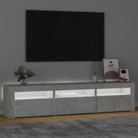 vidaXL Tv-bänk med LED-belysning betonggrå 180x35x40 cm - Bild 3