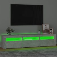 vidaXL Tv-bänk med LED-belysning betonggrå 180x35x40 cm - Bild 4