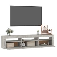 vidaXL Tv-bänk med LED-belysning betonggrå 180x35x40 cm - Bild 6