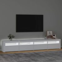 vidaXL Tv-bänk med LED-belysning vit 240x35x40 cm - Bild 3