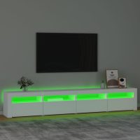 vidaXL Tv-bänk med LED-belysning vit 240x35x40 cm - Bild 4