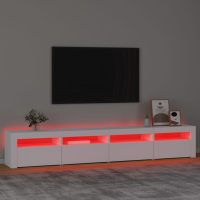 vidaXL Tv-bänk med LED-belysning vit 240x35x40 cm - Bild 5