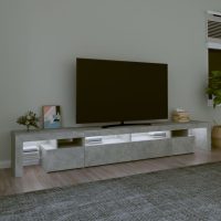 vidaXL Tv-bänk med LED-belysning betonggrå 260x36,5x40 cm - Bild 3