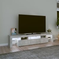 vidaXL Tv-bänk med LED-belysning betonggrå 200x36,5x40 cm - Bild 3