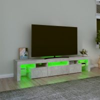 vidaXL Tv-bänk med LED-belysning betonggrå 200x36,5x40 cm - Bild 4