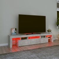 vidaXL Tv-bänk med LED-belysning betonggrå 200x36,5x40 cm - Bild 5